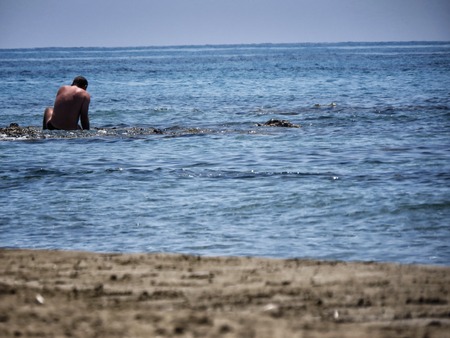 A view of a beach,Kefalonia,Greeceの写真素材