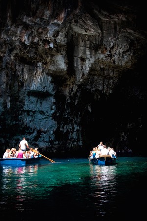 Melissani cave,Kefalonia,Greeceの写真素材