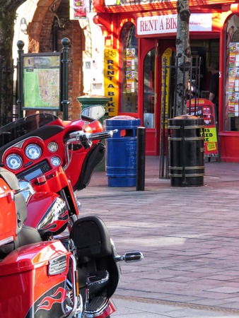 a view of a bike rent shopの写真素材