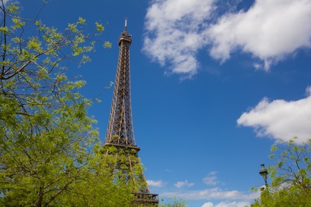 a view of Eiffel Tower in Parisの写真素材