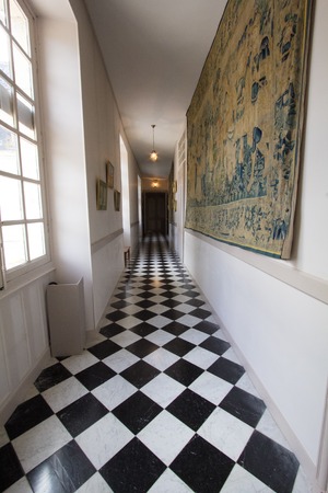a view of a corridor in a French palaceのeditorial素材