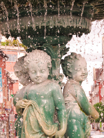 a view of human statueの写真素材