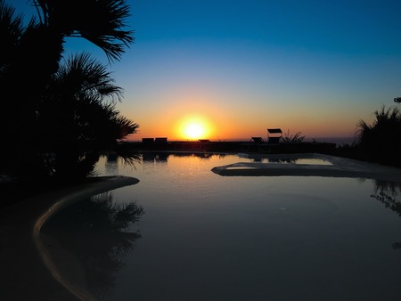 A sunset on the beachの写真素材