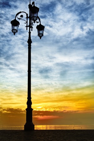 a view of night lakeの写真素材