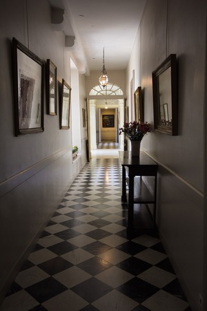 a view of a corridor in a French palaceのeditorial素材