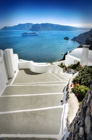 a view of Santorini, Greeceの写真素材