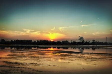 A sunset on the beachの写真素材
