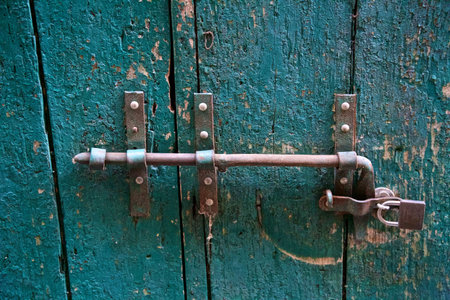 a view of an old padlock