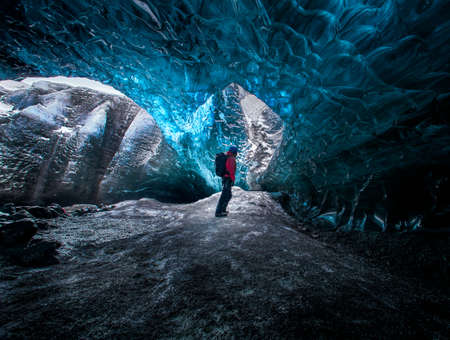 A detail of ice caveの写真素材