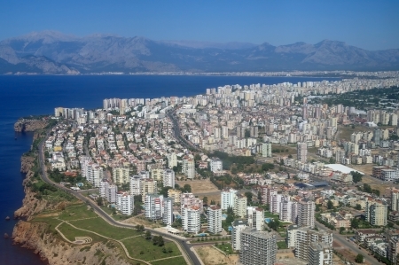 Air photo of Antaly city in Turkey  の写真素材