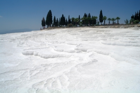 Carbonate travertines terraces in Pamukkale, Turkey の写真素材