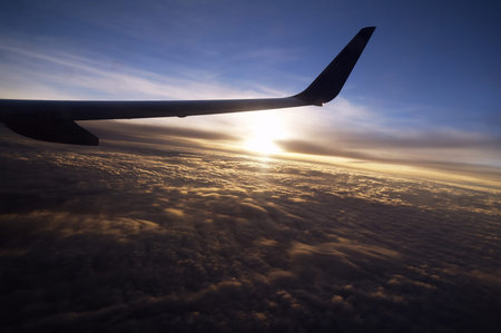 airplane flying high in the sky