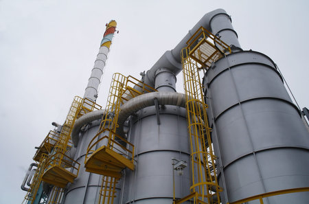 Chemical manufacturing plant construction.の写真素材