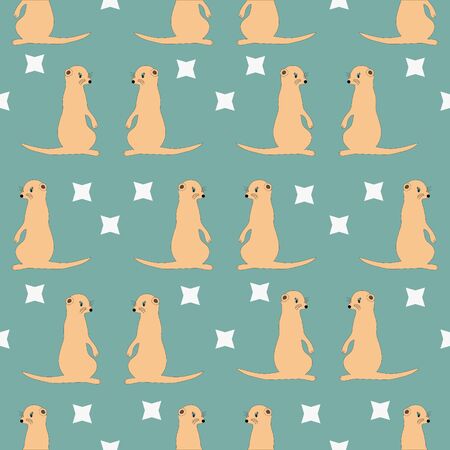 Seamless pattern with mongoose. Children print, textile design.のイラスト素材