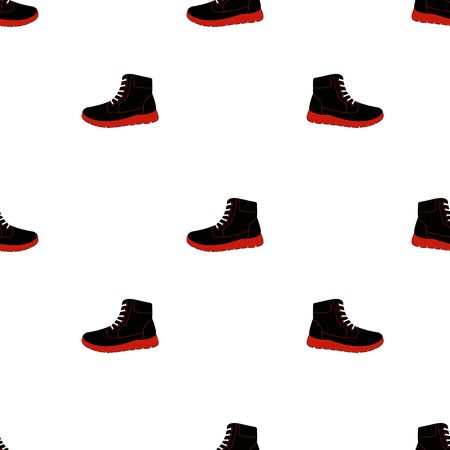 Seamless pattern with black and red boots. Vector.のイラスト素材