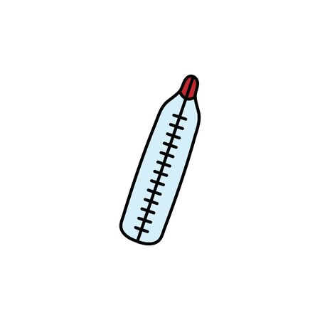 Thermometer Doodle icon. Drawing by hand. Vector illustration.のイラスト素材