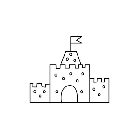 Sand castle in doodle style. Vector illustration.のイラスト素材