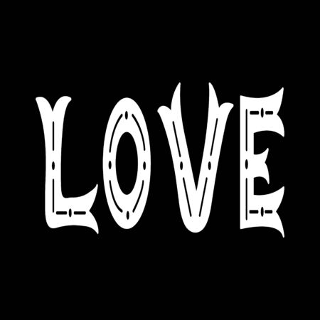 Love in vintage style. Lettering. Vector illustration.のイラスト素材