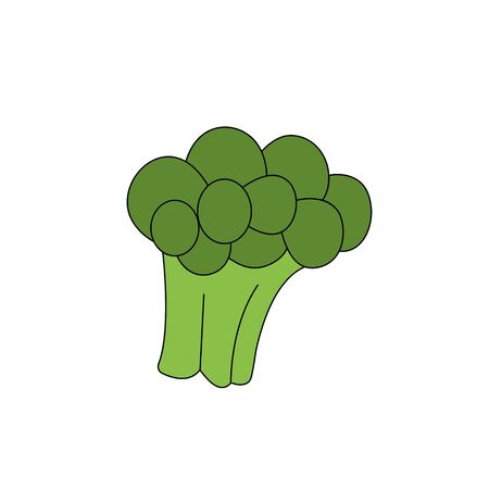 Cartoon broccoli.Juicy vegetable. Vector illustration.のイラスト素材