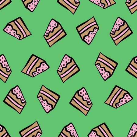 Seamless pattern with cake. Vector illustration.のイラスト素材