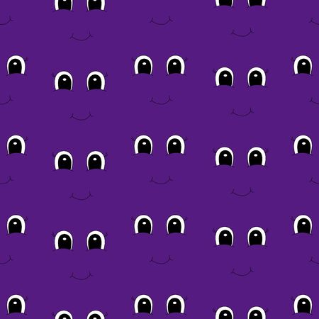 Cute cartoon face. Seamless pattern. Vector illustration.のイラスト素材