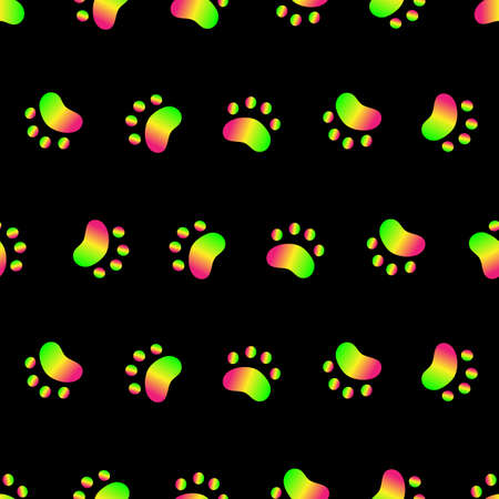 Seamless pattern with dog paws. Vector illustration.のイラスト素材