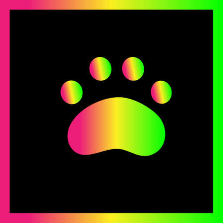 Icon paw animal. Logotype. Gradient paw dog.のイラスト素材