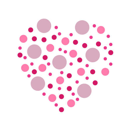 Beautiful pink heart. Vector flat illustration.のイラスト素材