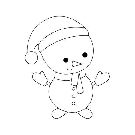 Snowman. Doodle icon. Vector illustration.のイラスト素材