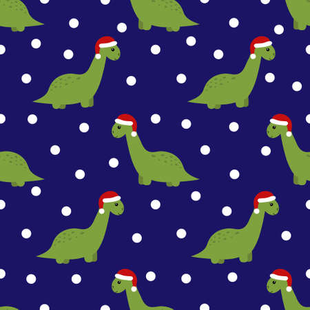 Seamless pattern with cute  dinosaur. Vector illustration.のイラスト素材
