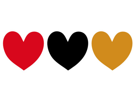 Set of hearts. Vector flat illustration.のイラスト素材