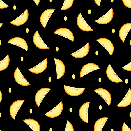 Seamless pattern with melon. Vector illustration.