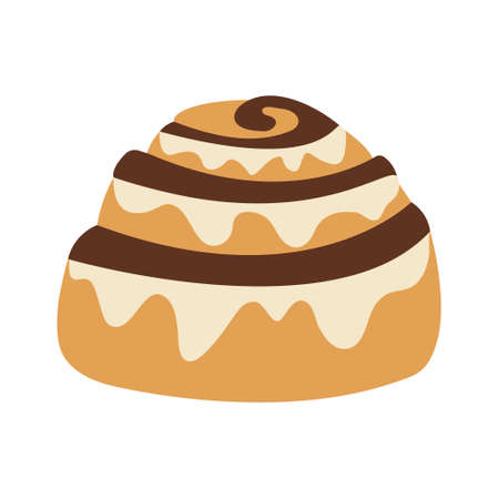 Cinnamon bun. Vector illustration.のイラスト素材