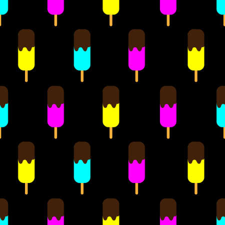 Ice cream seamless pattern. Vector illustration.のイラスト素材