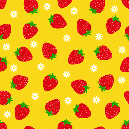 Seamless pattern with strawberries. Vector illustration.のイラスト素材