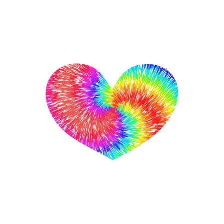 Abstract heart. Tie dye pattern. Vector illustration.のイラスト素材