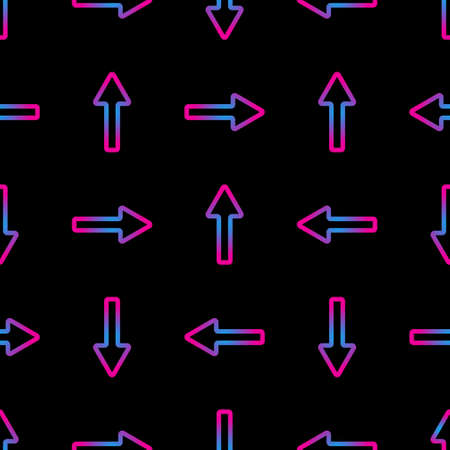 Seamless abstract geometric neon arrow pattern. Vector.のイラスト素材