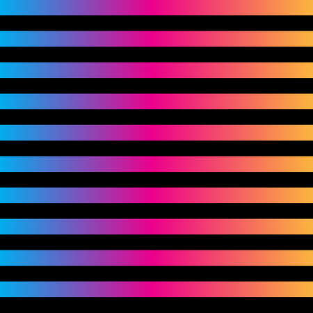 Black rainbow gradient stripes seamless pattern. Vector illustration.のイラスト素材