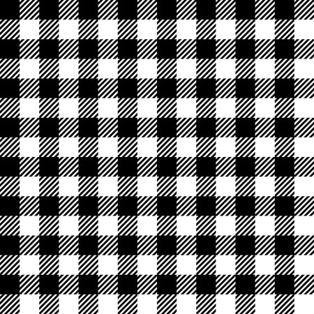 Black and white checered seamless pattern. Vector illustration.
