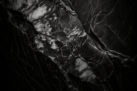 Marble texture black. Generative AI.の素材