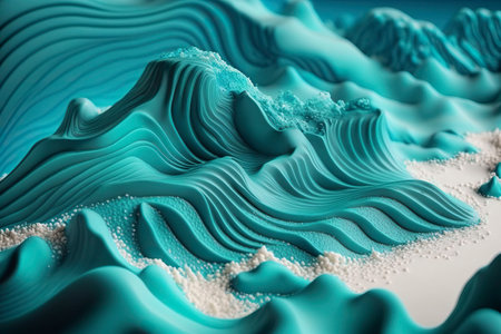 sea coast background. plasticine art. Generative AI.の素材