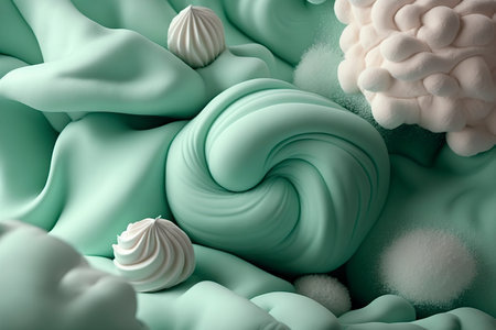 3d abstract background. plasticine art. Generative AI.の素材