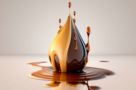 Drop of chocolate background. Generative AI.の素材