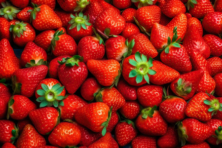Strawberries background.Generative AI.の素材