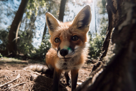 fox closeup. Generative AI.の素材