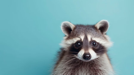 Raccoon banner. Copy space, background. Generative AI.の素材