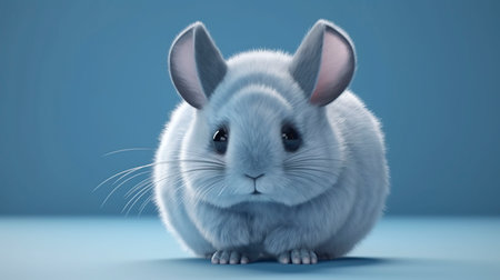 Chinchilla.Copy space, background. Generative AI.の素材