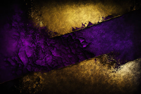 Grunge metal, grainy, stone texture purple and golden color. generated AI.の素材