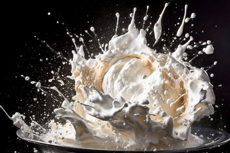 Whipped cream explosion. Generative AI.の素材