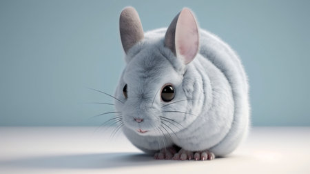 Chinchilla.Copy space, background. Generative AI.の素材